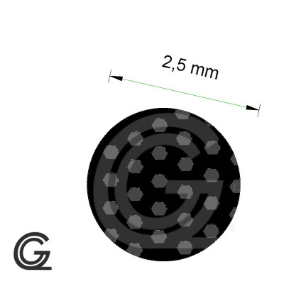 EPDM mosrubber rondsnoer | Ø 2,5 mm